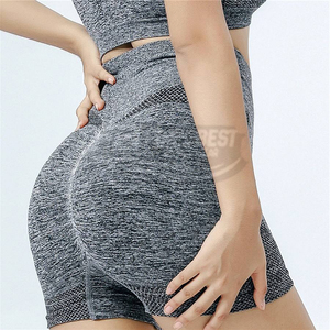 Conjunto Deportivo de 2 Piezas para Mujer, Personalizado, para Yoga y Fitness, Antiarrugas, de Secado Rápido, Pantalones Cortos de Cintura Alta, Top Deportivo con Efecto Push-Up - Product Image 2