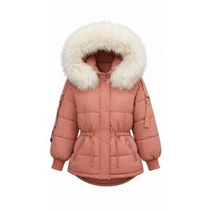 Khaki Puffer Coat Boxy Fit Flap Pocket Relaxed High Quality Breathable Heated Durable Comfortable Plus Size Women Coats - Product Image 4
