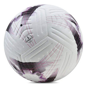 Ballon de football CORE FIELD blanc, cousu à la machine, écologique, durable, léger, motif étoile noire et ligne rose, pour intérieur/extérieur - Product Image 6