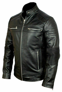 Veste en cuir d'agneau véritable pour homme, de qualité supérieure, design vintage, dernière collection, veste de motard OEM. - Product Image 6