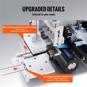 Etichettatrice Elettrica per Superfici Piane 25-60 pz/min, Applicatore di Etichette per Scatole di Cartone/Bottiglie Quadrate/Lattine - Product Image 4