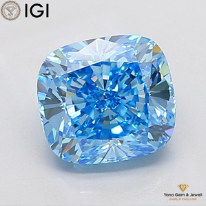 ใบรับรอง IGI เพชร CVD ทรงคุชชั่น 3.00 กะรัต สีฟ้าสดใส ระดับความสะอาด VS1 สำหรับเครื่องประดับสมัยใหม่ - Product Image 1