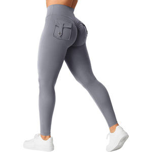 2026 New Arrival Hidden Scrunch Butt <b>Leggings</b> Butt Lift Workout Pants Women High Waist Gym Wear <b>Pocket</b> Yoga <b>Leggings</b> - Product Image 5