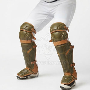 Protège-jambes de baseball en cuir souple, forme ergonomique, sangles sécurisées, ajustement réglable, léger, protection professionnelle, pliable - Product Image 6