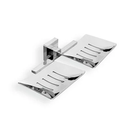 Set Perlengkapan Kamar Mandi Tempat Sabun Stainless Steel Dua Sisi Grosir Pabrik Pemasok Populer Tempat Sabun Stainless Steel Tempel Dinding