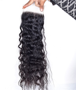 Wholesale Unprocessed Virgin Indian Human Hair 4*4 Closure Wavy Cuticle Alignment Deep Natural Wave <b>Extensions</b> - Product Image 5