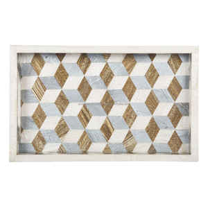 Plateau d'incrustation d'os en bois naturel fabriqué à la main assiette de service personnalisée de haute qualité pour les restaurants à la maison hôtels directement-classique - Product Image 1