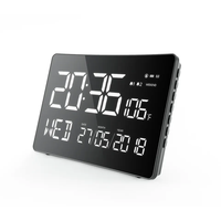 Reloj Despertador Digital LED Curvo de 11 Pulgadas con Pantalla Grande, Atenuación, Doble Alarma, Calendario y Modo Fin de Semana para Personas Mayores