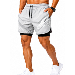 Shorts de bain pour hommes personnalisables, écologiques, imperméables, avec poche zippée, séchage rapide, pour l'été, taille élastique, légers, vente en gros - Product Image 3