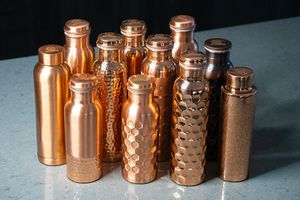 Bouteille d'eau de voyage en cuivre, gourde portable pour les voyages, les trajets quotidiens, le bureau et la consommation quotidienne - Product Image 6