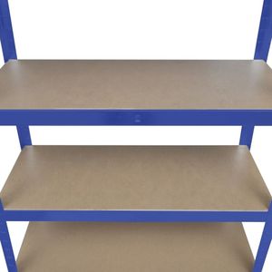 Étagère de rangement à 5 couches en acier bleu et bois d'ingénierie Unité durable et élégante pour organiser votre espace - Product Image 5