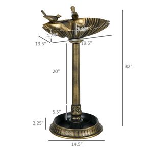 Vasca per Uccelli in Ferro Antico con Base a Vaso per Fiori, per Oropelli e Fringuelli, Ornamento da Esterno - Product Image 5