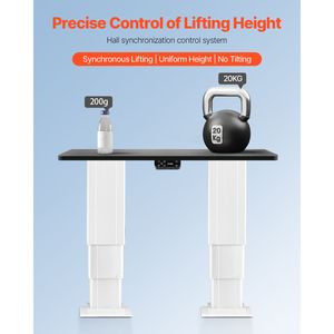 Sistema di Sollevamento Telescopico Elettrico per Tavolo, Capacità 260 Libbre, Altezza Regolabile 14.2-31.1 Piedi, Scrivania a Tre Stadi Regolabile, Nuova Condizione - Product Image 5