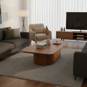 Table à manger ronde en bois massif pour salon, table élégante pour salon moderne - Product Image 3