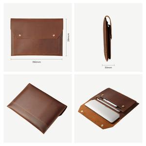 Vente en gros de sacs pour ordinateur portable en cuir véritable de haute qualité, durables, vintage, avec logo personnalisé, pour MacBook Air Pro 13 pouces - Product Image 3