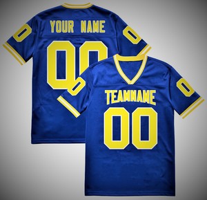 Maillot de football américain personnalisé 100 % polyester, à rayures, avec nom et numéro, tenue d'équipe, manches courtes, pour l'été, pour supporters, séchage rapide, pour adultes - Product Image 3