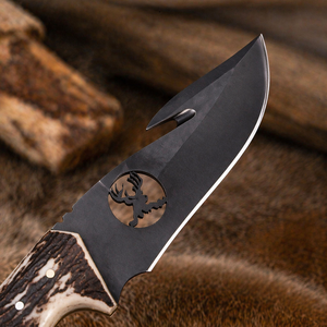 Cuchillo de Caza SAZ ENTERPRISES J2 de Acero Inoxidable Hecho a Mano con Mango de Cuerno y Funda de Cuero Fino, Cuchillo para Acampar al Aire Libre - Product Image 3