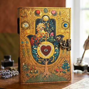 Grimorio de Cuero del Sagrado Corazón, Libro de Sombras Celestial con Mano de Hamsa, Diario Gótico Hecho a Mano, Regalo Vintage - Product Image 2