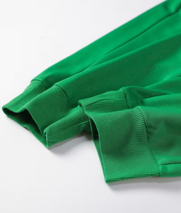 Men's Light Green Two-Piece Hoodie Sweatpants Set Casual Winter Wear Breathable Polyester/Cotton French Terry Knitted Fabric - Product Image 3