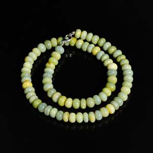 Collar de cuentas redondas lisas de ópalo verde natural de 7x8 mm, collar de piedra de ópalo, joyería de moda al por mayor, collar elegante para mujer - Product Image 4