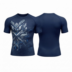 เสื้อแรชการ์ดผู้ชายที่สวมใส่สบาย ผลิตจากผ้าที่ระบายความชื้นได้ดีและดีไซน์ทันสมัย เหมาะสำหรับการออกกำลังกาย โต้คลื่น และใช้ในชีวิตประจำวัน - Product Image 3