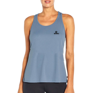 Hot Sale Women Breathable Casual Solid Tank <b>Top</b> Customized Front Logo Cotton / Polyester For Gym Wear - Product Image 1