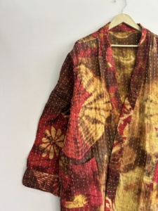Boho Tie Dye Handmade Vintage Kantha <b>Quilted</b> <b>Jacket</b> Bohemian Short Kimono <b>Jacket</b> - Product Image 4