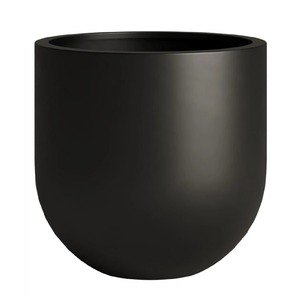 Jardinière noire moderne à nervures pour plantes vertes, pot de fleurs d'extérieur au design minimaliste, forme carrée, en matériau PP - Product Image 2