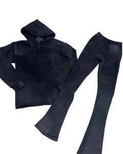 Tendances 2026 : Ensemble de survêtement deux pièces élégant pour homme grande taille, 100% coton épais et respirant, idéal pour l'été, avec pantalon de survêtement et sweat à capuche évasé - Product Image 6