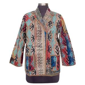 Chaqueta Kantha Étnica de Punto para Verano/Invierno/Primavera, Transpirable, de Secado Rápido, Ecológica, Estilo Vintage, Informal para Salidas - Product Image 1