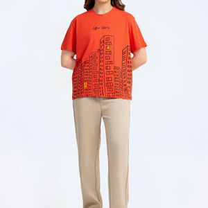 Camisetas Casuales de Mujer, Tejido de Punto, Manga Regular, Impresión Digital, Ecológicas, Transpirables, 100 Gramos - Product Image 3