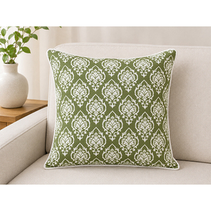 Luxury Floral Printed Cotton Cushion Cover | <b>Soft</b> Decorative Throw <b>Pillow</b> Cover for Sofa, Bed & Hotel Decor - Product Image 1