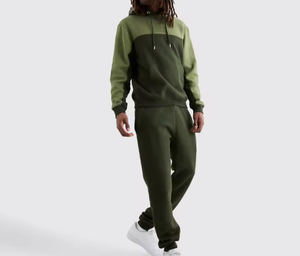 Conjunto Deportivo de Dos Piezas para Hombre, Sudadera con Capucha y Pantalones Deportivos, Estilo Urbano, con Bloques de Color, Logotipo Personalizado - Product Image 4