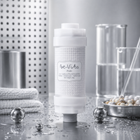 Filtro de Ducha Manual Bevita PURE, Bolas Minerales Antibacterianas, Eliminación de Cloro e Impurezas, Cartucho Libre de BPA, No Tóxico
