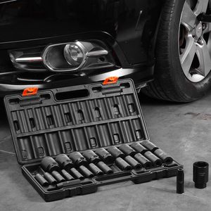 Set di chiavi a bussola a impatto da 26 pezzi, attacco da 1/2 pollice, bussole esagonali profonde, misure metriche da 10 mm a 22 mm - Product Image 2