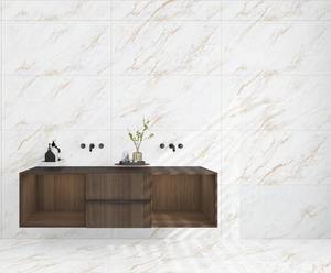 Carrelage en porcelaine effet marbre blanc brillant poli 600x1200mm, idéal pour les salles de bain intérieures et les espaces commerciaux – Meilleures ventes - Product Image 1