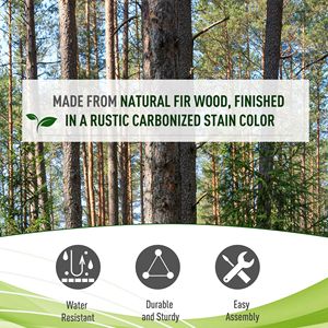 Arche de jardin en bois de sapin de 79 pouces Treillis de style pergola Arc de mariage avec vignes en bois teinté et caractéristiques d'escalade sur le toit - Product Image 5