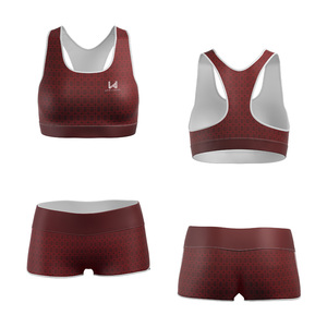 Conjunto de Sujetador Deportivo y Pantalones Cortos Sublimados para Mujer, Ropa Deportiva de Compresión para Entrenamiento, Running, Yoga y Fitness, Fabricante OEM - Product Image 6