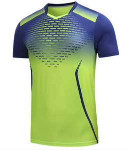 T-shirt sportif à manches courtes pour homme, motif géométrique bleu, col rond, séchage rapide, tricoté en polyester, coupe classique - Product Image 5