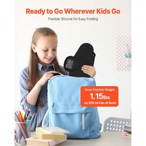 Batería Electrónica de 7 Piezas con Audífonos, Batería Electrónica Enrollable para Práctica - Product Image 5