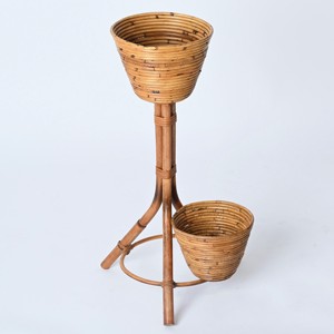 Support de plantes en rotin, support de pot de fleurs, panier à fleurs, couvercle, fournitures de décoration pour jardin et maison - Product Image 1
