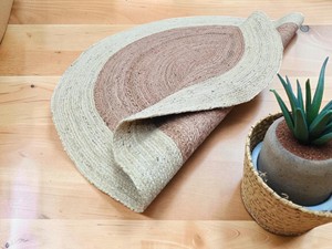 <b>Round</b> Jute Area Rug Solid Color Braided Scandinavian Style Eco Friendly Flat Pile for Living Room - Product Image 2
