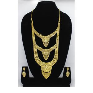 Joyería Antigua India chapada en oro de moda de latón puro indio nupcial boda desgaste joyería conjunto de collar de alta calidad - Product Image 6