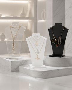 Modern Acrylic Necklace Display <b>Stand</b> Glossy Finish Freestanding Design Customizable Size Color Stylish Organizer for - Product Image 3
