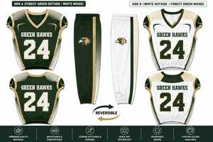 Ensemble uniforme de football américain bleu marine et bleu ciel, impression par sublimation, maillot et pantalon, kit respirant pour équipe adulte - Product Image 3