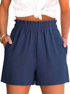Women's Spandex/Polyester Floral Lounge Shorts High <b>Waist</b> <b>Elastic</b> Drawstring Casual Summer Beach Soft Breathable Knit Athletic - Product Image 1