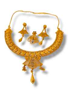 AWAIS HOUSE Collier et Bracelet Hiphop Infinity plaqué or 6 grammes avec sertissage griffes diamantées pour Festival des Femmes Africaines, Mariage et Fête - Product Image 4