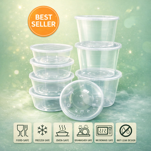 Contenant alimentaire de 10 oz en PP de qualité alimentaire, écologique, sans BPA, compatible lave-vaisselle, compatible micro-ondes, compostable, recyclable, avec couvercle, compatible congélateur, biodégradable - Product Image 6