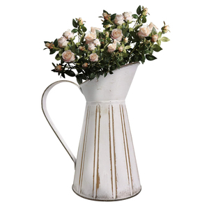 Macetero de Metal Galvanizado Vintage al por Mayor, Jarrón Grande Estilo Rústico con Asas Dobles para Decoración del Hogar y Jardín - Product Image 6