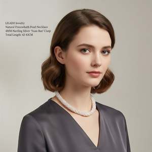 Collar de Perlas Tejidas WENCHI, Blanco, 45 cm/18 Pulgadas de Largo, Accesorio Elegante y Delicado - Product Image 2